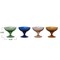 Hello Honey 4-Piece Embossed Stemmed Coupe Glass Set, Multicolor